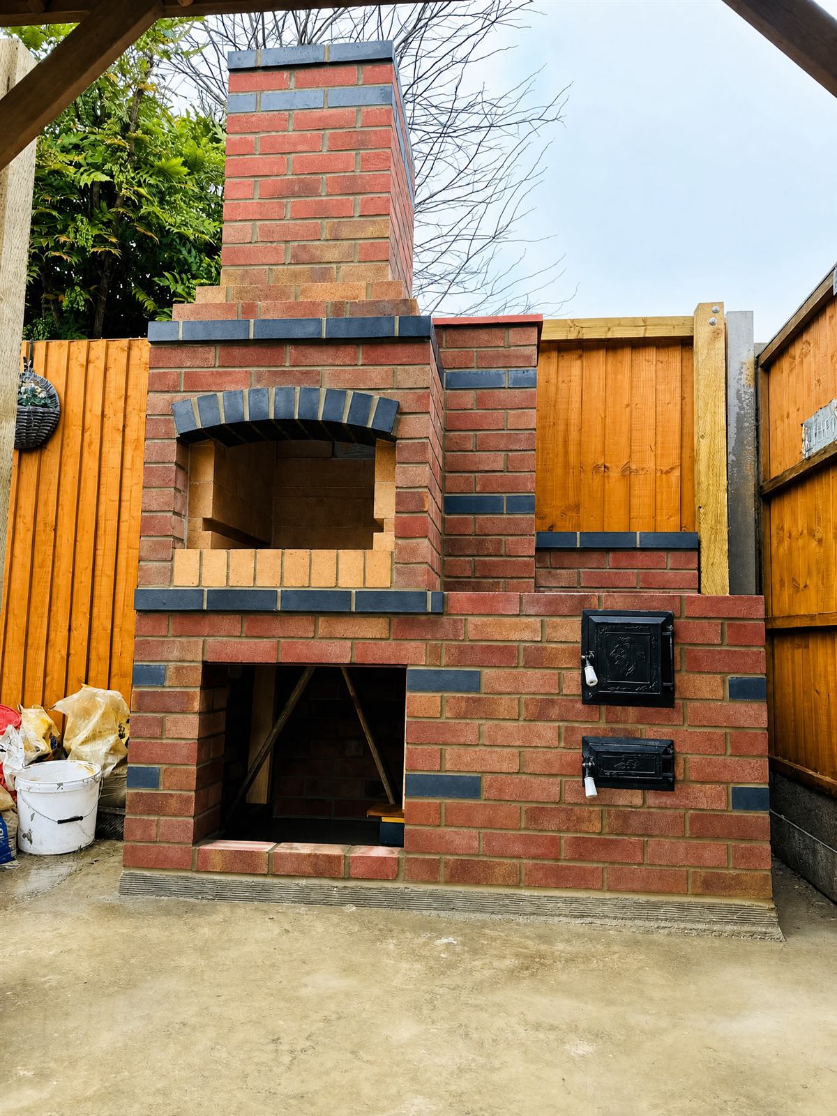 Traditional red brick outdoor oven