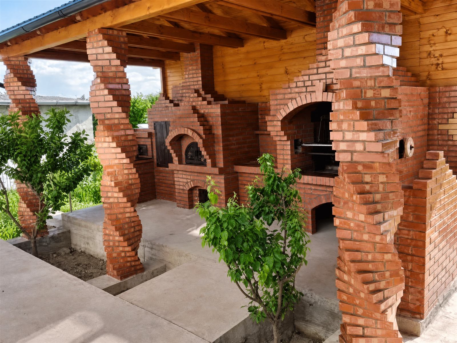 Decorative twisted brick pillars